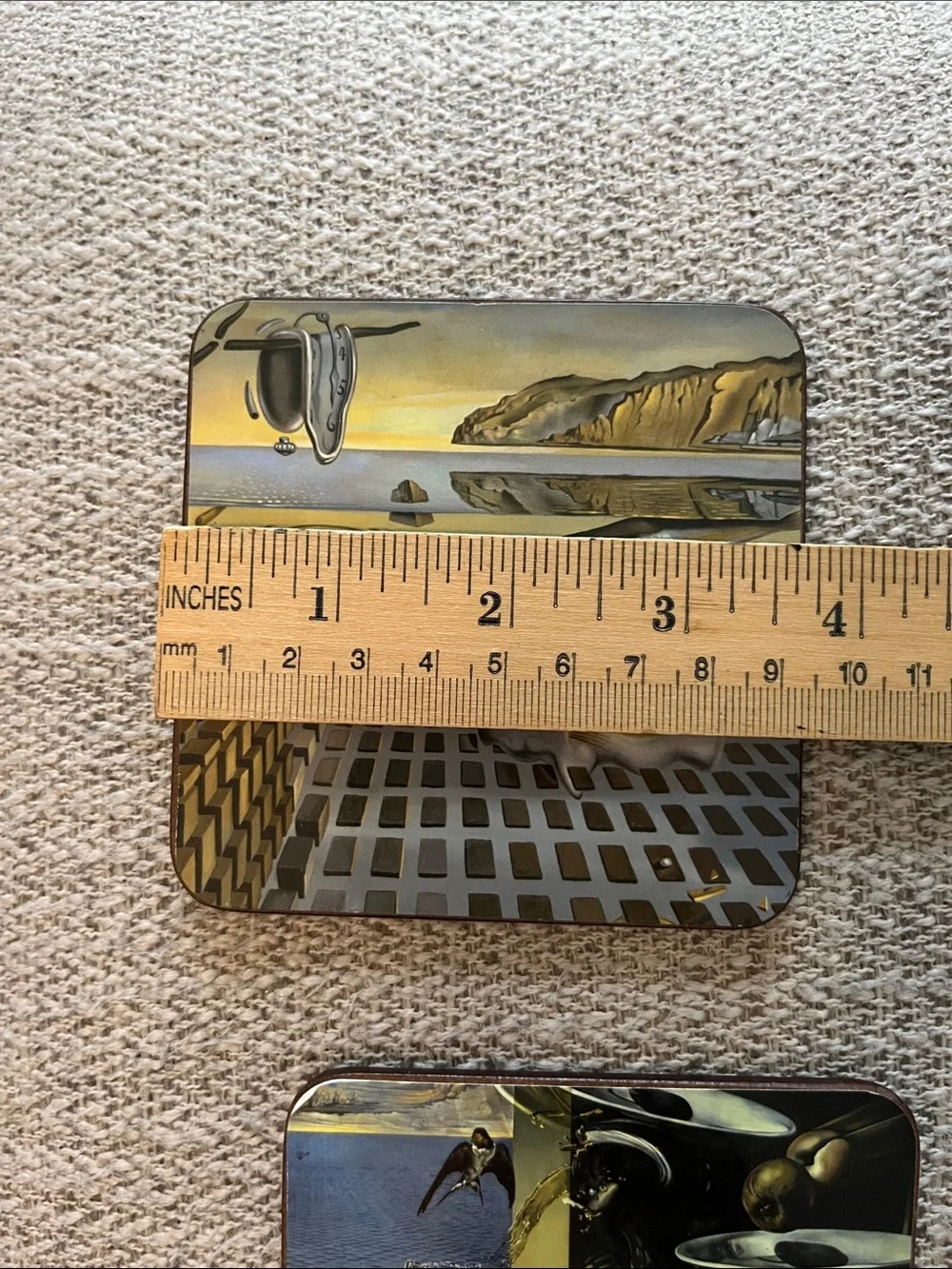 6 Artist impressionist, Salvador Dali photograph cork backed drink coasters